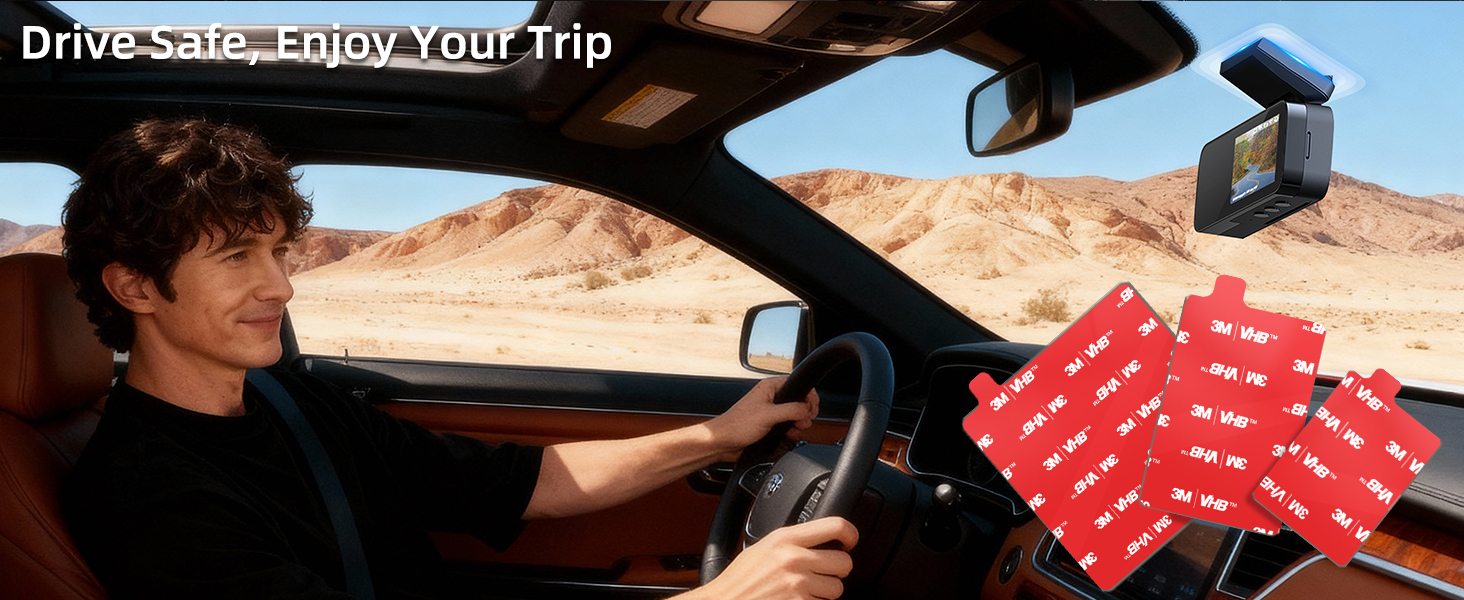 dash cam adhesive heat resistant sticky pad to attach dash cam to front glass