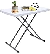 Synaiolma 30" Square Folding Laptop Table,Small Computer Desk,Adjustable Folding Table Tray,Stabl...