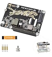 PCIe to M.2 Adapter with PoE Function HAT+ Compatible with Raspberry Pi 5, Pi 5 NVMe PoE HAT Supp...