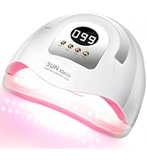 UV LED Nail Lamp with 81 Beads, 380W Nail Curing Lamps for Gel Polish with Automatic Sensor/4 Tim...