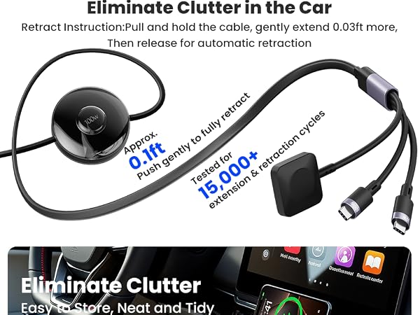 retractable multi charging cable