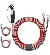 [3-Pack] LST 4FT 12V Ring Terminal SAE to O Ring Connecters Extension Cord Cable Connector for Ba...