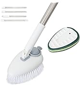 CQT 2 in 1 Bathroom Cleaning Brush with Soap Dispenser 48" Long Handle Detachable Stiff Bristles ...