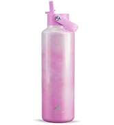 24 oz Double Walled Water Bottle for Women: Leakproof, Cup Holder Friendly, Standard Mouth, Top H...