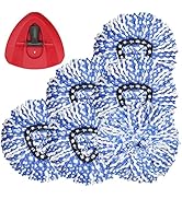 RinseClean Spin Mop Replacement Head - 6 Pack Spin Mop Refills with Base Compatible with O-Cedar ...