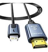biaze Lightning to HDMI Cable [6ft] 1080P HD Screen Mirroring Adapter with Charging Port - PVC Co...