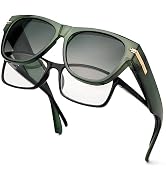 Face Shadow Polarized Sunglasses Over Glasses Women Fit Over Glasses Sunglasses Snap Shades UV Pr...