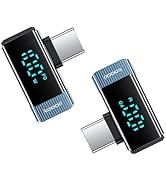 Right Angle USB C Adapter, 2Pack 100W Female to Male Extension Adapter Type C Power Meter Tester ...