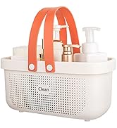 JiatuA Plastic Storage Basket with Handle Portable Shower Caddy Tote Organizer Basket Bin for Bat...