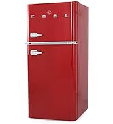 Commercial Cool CCRRD45HR 4.5 Cu. Ft True Freezer, Vintage Style, Retro Fridge with 2 Slide-Out G...
