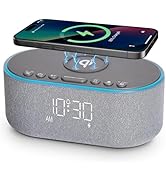 Odokee Wireless Charging Alarm Clock Radio: Qi Certified Fast Wireless Charger for iPhone Samsung...