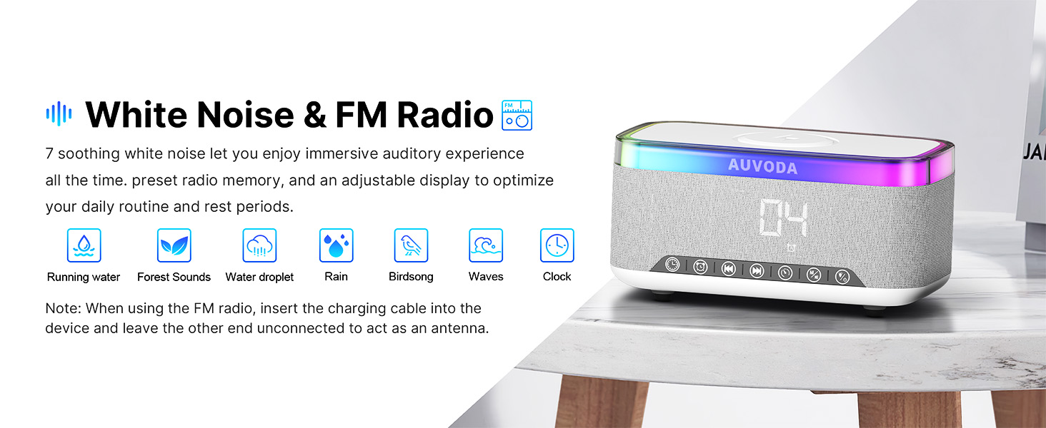 Bluetooth Speaker with White Noise &amp;amp; FM Radio