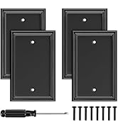 Black Modern Decorative Wall Plate Light Switch Cover Decorator Outlet Covers Rocker Switch Plate...