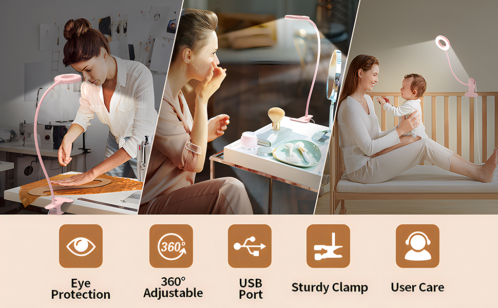 clamp lamp for makeup