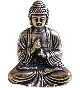 WsjiaboFux Vintag Mini Small Meditation Buddha Statue Hand Painted Yoga Figurine Collectible Craf...