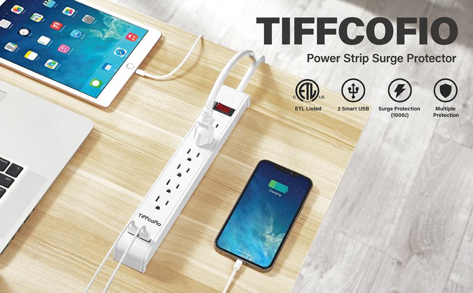 TiFFCOFiO surge protector power strip