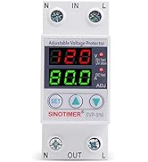 SVP916 SINOTIMER Dual LED Display 120VAC 80A Adjustable Voltage Surge Protector Relay with Limit ...