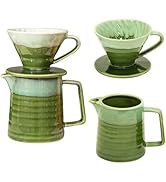 Topadorn Pour Over Coffee Maker Set, 13 Oz Ceramic Coffee Maker &amp; Pour Over Coffee Dripper, Reusa...