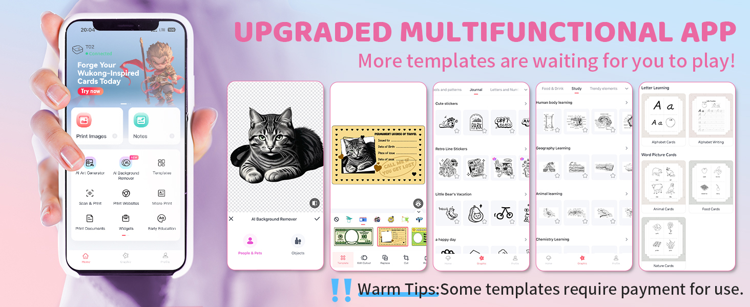 t02 mini sticker pinter pocket printer printer nod