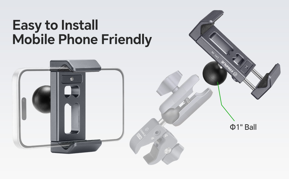 Phone Holder with 1" Ball Head Adapter