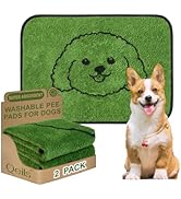 Qeils Reusable Puppy Pads, Washable Pee Pads for Dogs 2 Pack Durable Absorbent Leakproof Dog Trai...