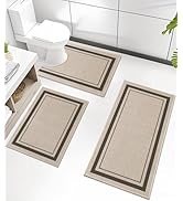 chakme Bathroom Rug Sets 3 Piece, Ultra Thin Bath Mat Quick Dry Bath Mat Set, Absorbent Bath Mat ...
