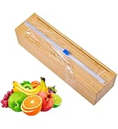 Uncle Jack Plastic Wrap Dispenser With Slide Cutter, Fit 13'' Rolls, Bamboo Aluminum Foil Dispens...