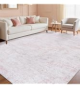 Area Rug Living Room Rugs: 5x7 Washable Rug with Non Slip Backing Indoor Floor Non Shedding Boho ...
