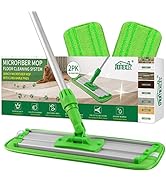 HOMEXCEL Microfiber Mop Floor Cleaning System,18" Flat Mop with Aluminum Handle and 360-Spin Floo...