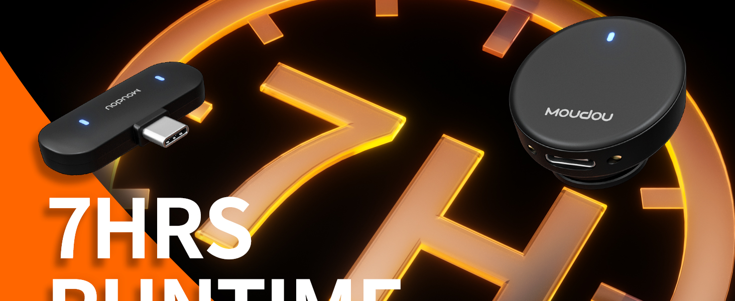 7hrs Mini Wireless Lavalier Microphone for iPhone iPad Android PC