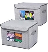 Univivi Larger Storage Cubes [2-Pack] Foldable Storage Boxes with Lids, Collapsible Storage Bins ...