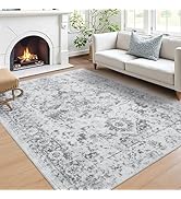 Area Rug 5x7, Washable Rug for Living Room, Large Area Rugs for Bedroom, Vintage Rug 8x10 for Din...