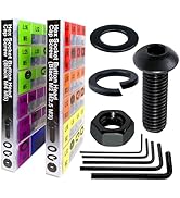 EEEEE 1820 Black Metric Machine Screw Assortment Kit M2 M2.5 M3 M4 M5 Bolts and Nuts kit with Fla...