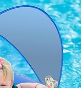 HYRIXDIRECT Baby Pool Float with Canopy Removable UPF 50+ UV Protection, 6-36 Months Babies Pool ...