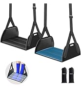 SARISUN 2-Pack Airplane Foot Hammock for Travel, No Collapse Plane Foot Hammock with Wide Hardboa...