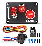 Nilight 12V Racing Car Ignition Switch Panel Engine Start Push Button LED Toggle Switch Panel Rel...