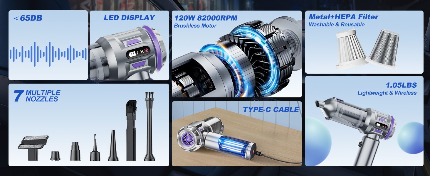 High Power Multifunctional Handheld Car Vacuum Cleaner