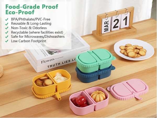 silicone snack containers with lids