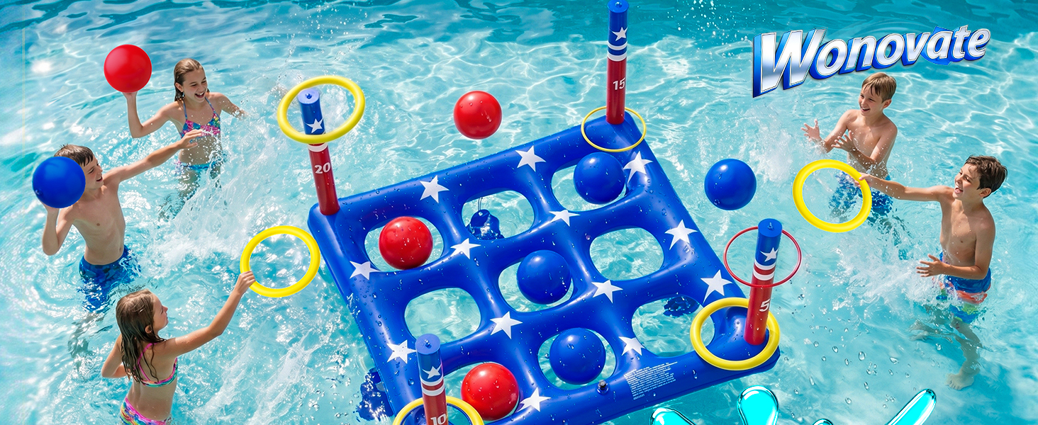 Wonovate Giant Inflatable Tic Tac Toe Pool Game