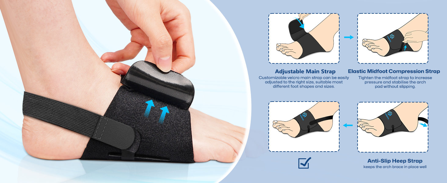 arch band support wrap adjustable arch support bands