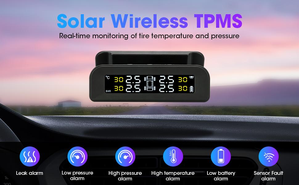 Jansite Solar Tire Pressure Monitoring System Universal Wireless TPMS