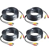 Flashmen BNC Cable 25ft 4Pack, HD Security Camera Cables Heavy Duty BNC Video Power Cable BNC Wir...