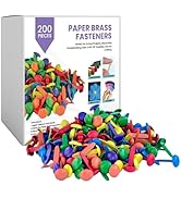200 Pcs of 8mm x 16mm Assorted Multi Colors Round Head Fasteners, Brads for Arts and Crafts, Scra...