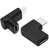 GodSpin USB C Angle Adapter [2 Pack] 90 Degree USB C Type C Male to Female Adapter, Right Left Up...