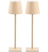 CHLORANTHUS 2 Pack Cordless Table Lamps, 3 Colors Stepless Dimming, 5000mAh Rechargeable Battery ...