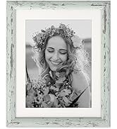 AEVETE Picture Frame 8x10 Light Green Photo Frames Rustic for Wall and Desk Decor