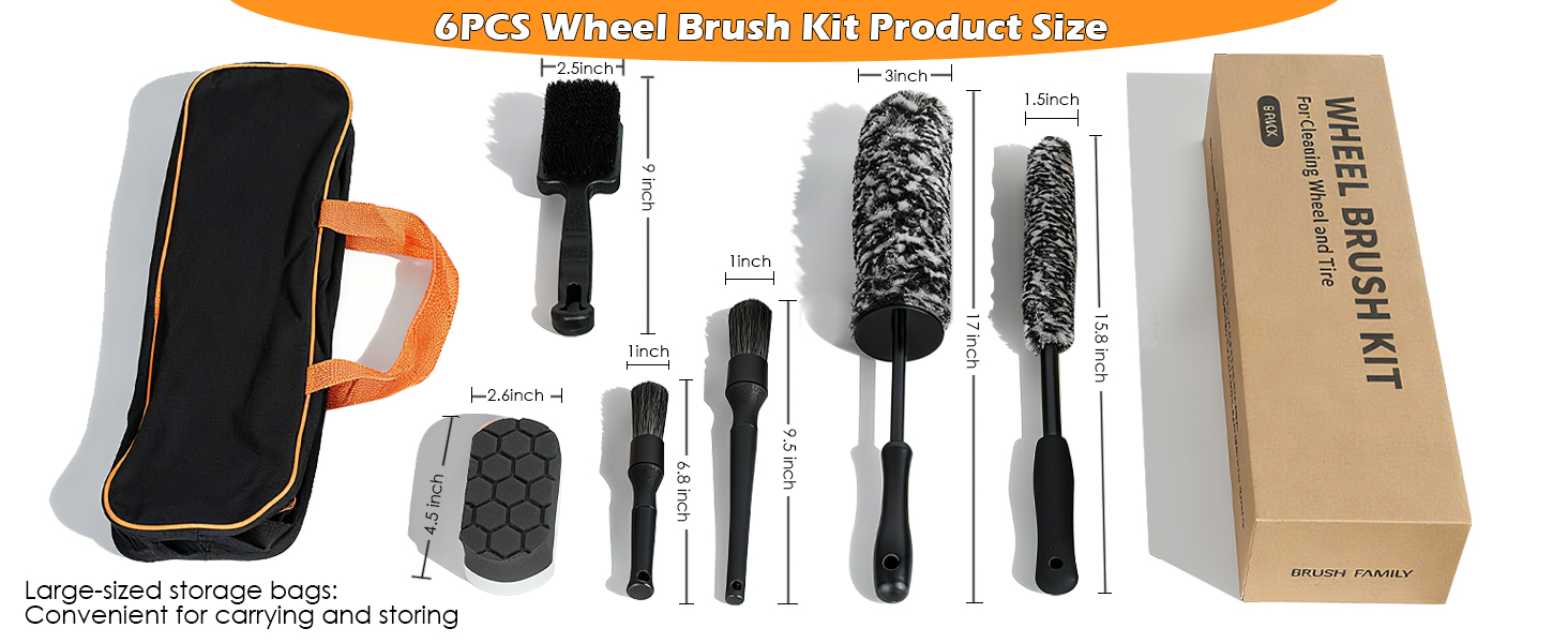 6. wheel brushes for cleaning wheels