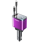 [2024 Upgraded] 4 in 1 Retractable Car Charger, SUPERONE Smaller Fast Car Phone Charger 69W with ...