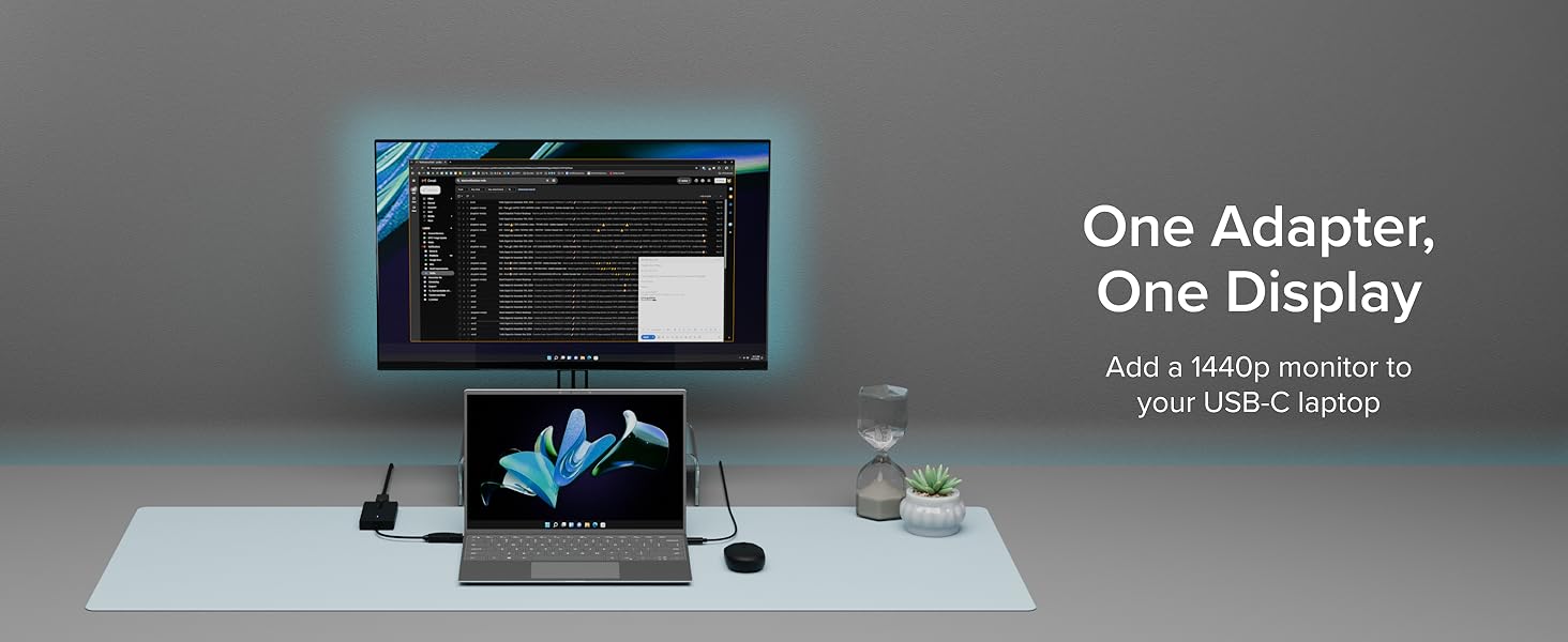 One adapter per display with your usb-c laptop