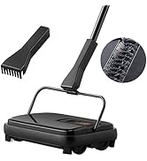 VEVOR Carpet Sweeper Manual, Floor Sweeper with 300 ml Dustbin Capacity Easy to Empty, for Home O...